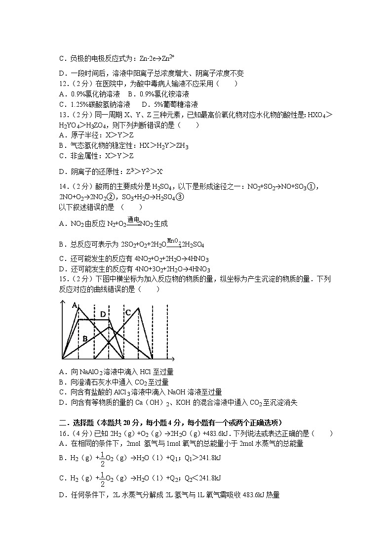 高二(上)2013年上海市理工大学附属中学月考化学试卷03