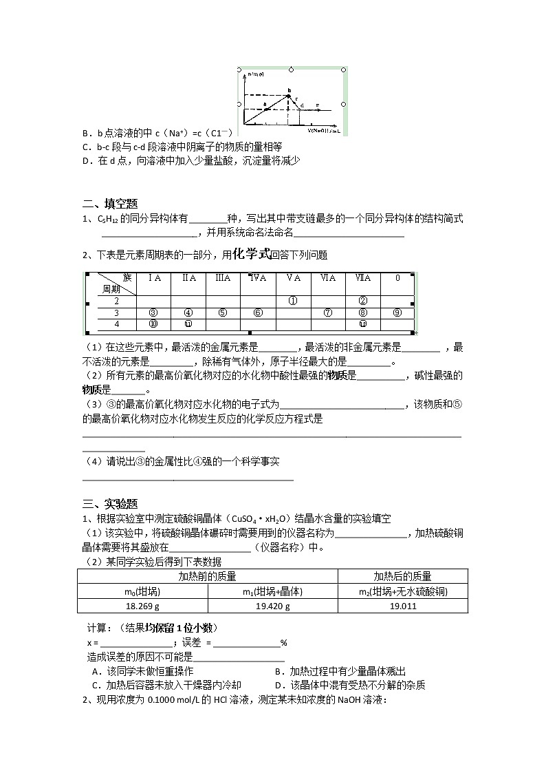 上海市上海理工大学附属中学2012-2013学年高二上学期期末考试化学(含答案解析)练习题03