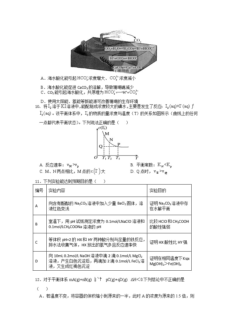 江苏省南通市海安李堡中学2021-2022学年高二上学期期中考试化学试卷(含答案)第3页