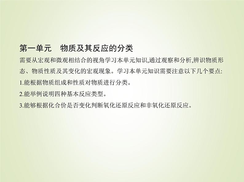 苏教版高中化学必修第一册1物质的分类及计量第一单元物质及其反应的分类课件第1页