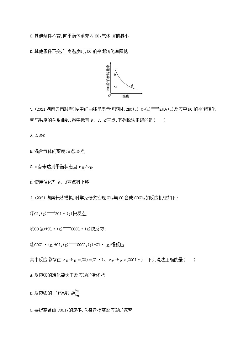 2022年高考化学二轮复习专题突破练九化学反应速率与化学平衡A含解析02