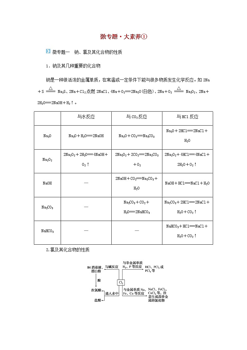 鲁科版高中化学必修第一册微专题1学案第1页