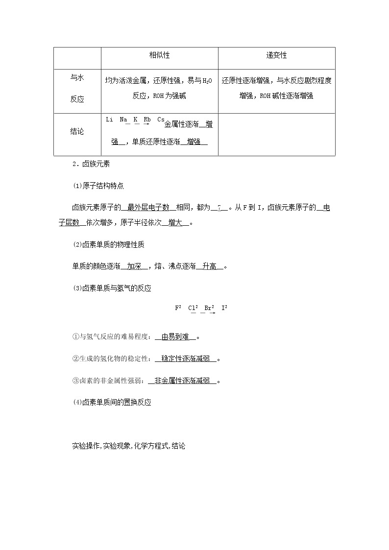 新人教版高中化学必修第一册第四章物质结构元素周期律第一节第2课时原子结构与元素的性质学案02