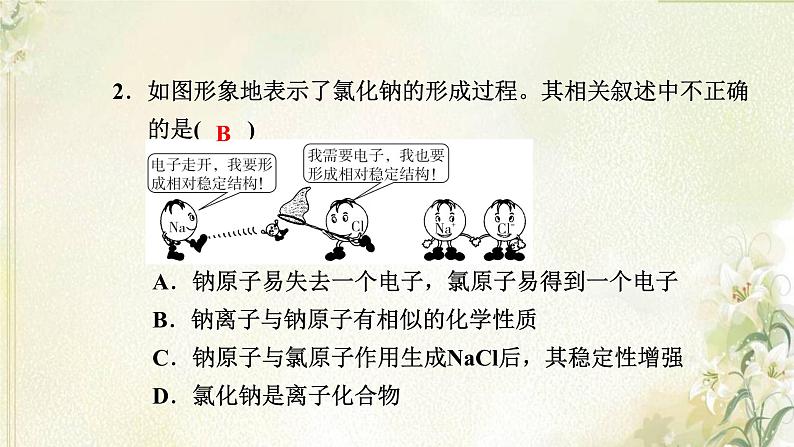 新人教版高中化学必修第一册第四章物质结构元素周期律高效作业22第1课时离子键课件第4页