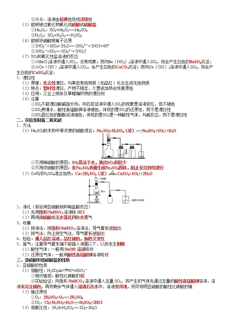 第五章  化工生产中的重要非金属元素-2021-2022学年高一化学期末备考单元复习知识清单（人教版2019必修第二册）03