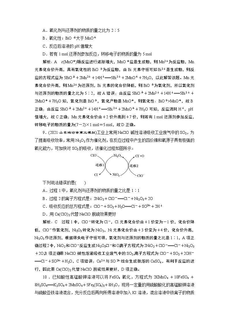 核心素养测评(四) 氧化还原反应方程式的配平与计算第3页