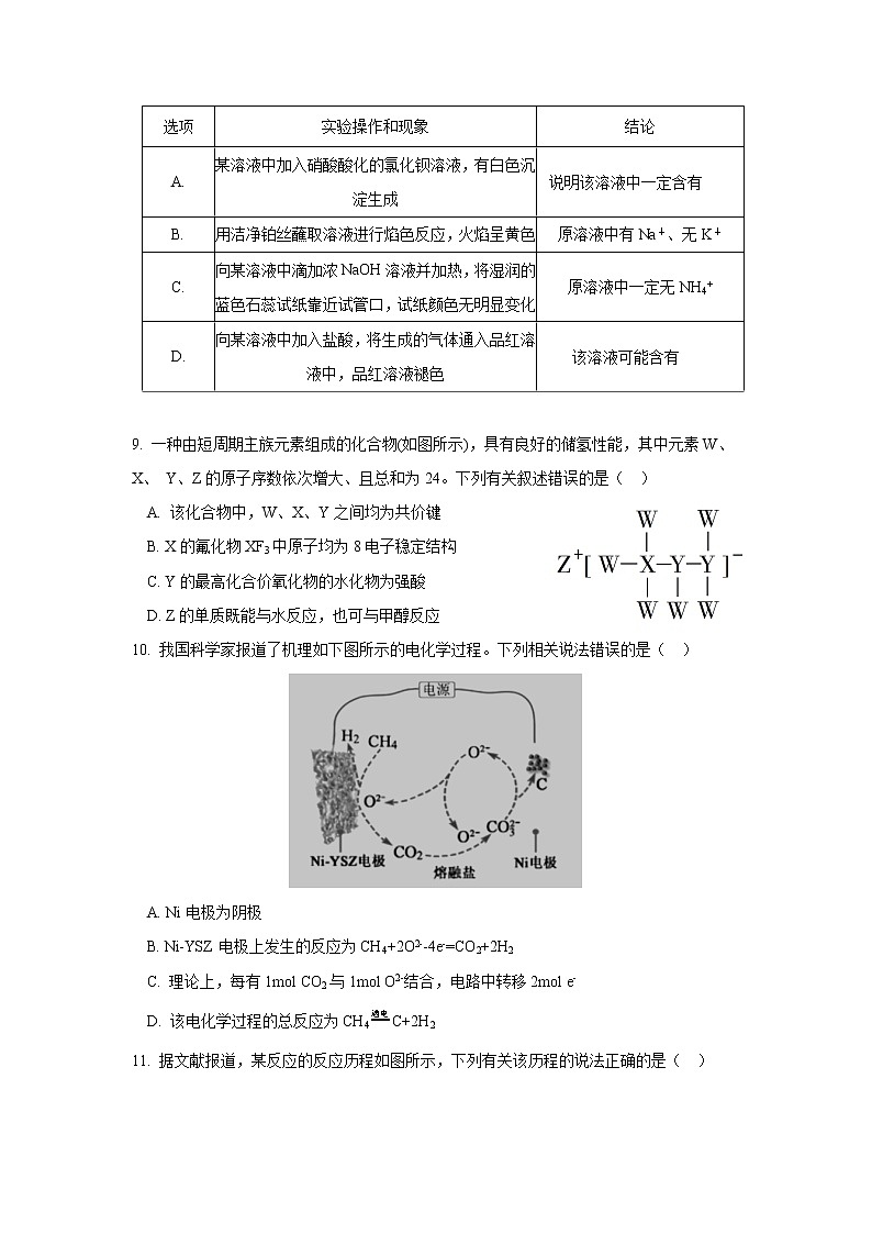 2022深圳外国语学校高三上学期第一次月考化学试题含答案第3页