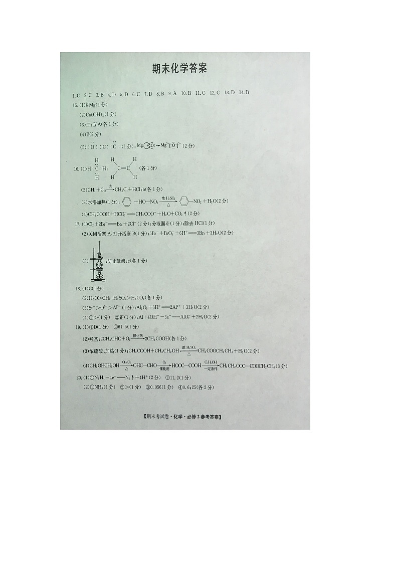 化学答案第1页