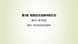 鲁科版高中化学选择性必修第一册第3章物质在水溶液中的行为第4节离子反应课时1离子反应发生的条件课件