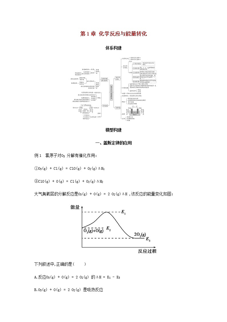 鲁科版高中化学选择性必修第一册第1章化学反应与能量转化章末总结学案第1页