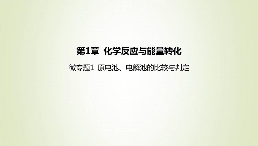 魯科版高中化學選擇性必修第一冊第1章化學反應與能量轉化微專題1原電池電解池的比較與判定課件第1頁