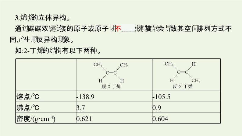 新人教版高中化学选择性必修3第二章烃第二节第1课时烯烃课件06