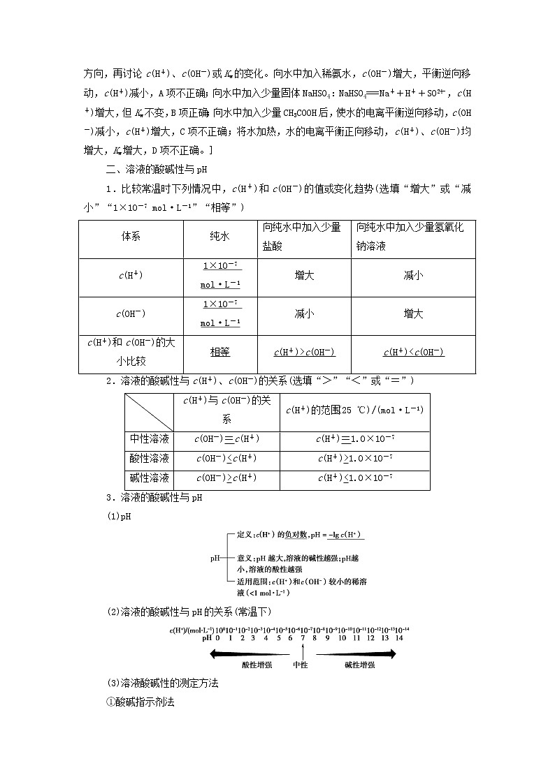 新人教版高中化学选择性必修1第3章水溶液中的离子反应与平衡第2节基础课时10水的电离溶液的酸碱性与pH学案02