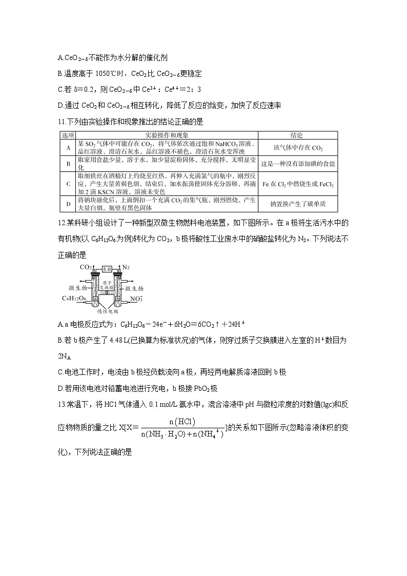 2021安徽省高三下学期高考最后一卷(5月)化学含答案第2页