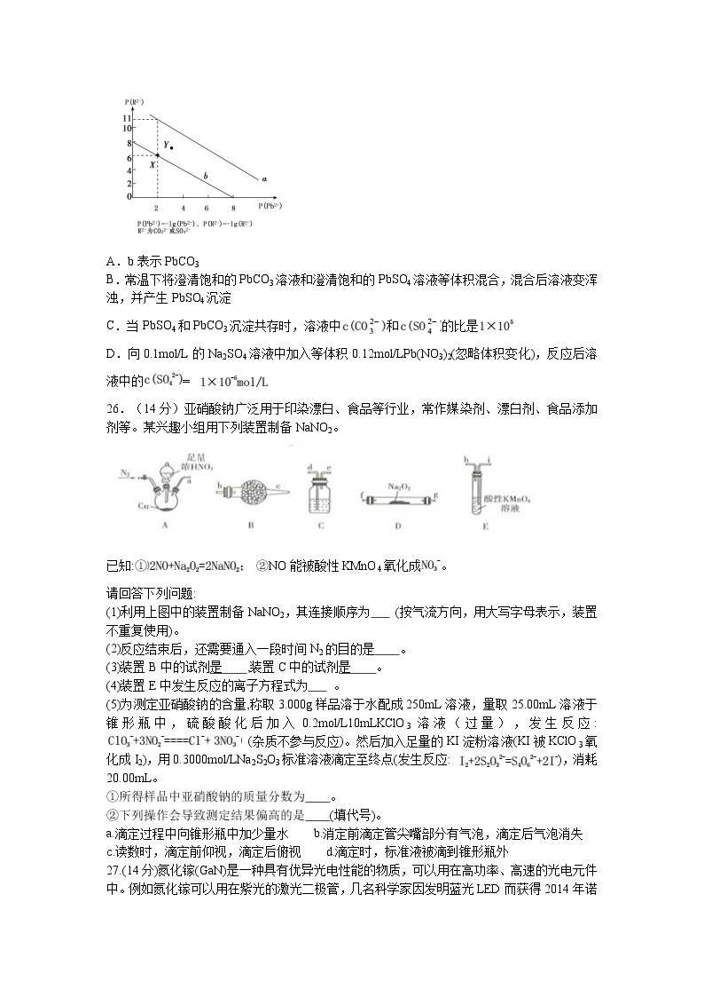 2021安庆一中高三下学期第三次模拟考试理综化学试题含答案03
