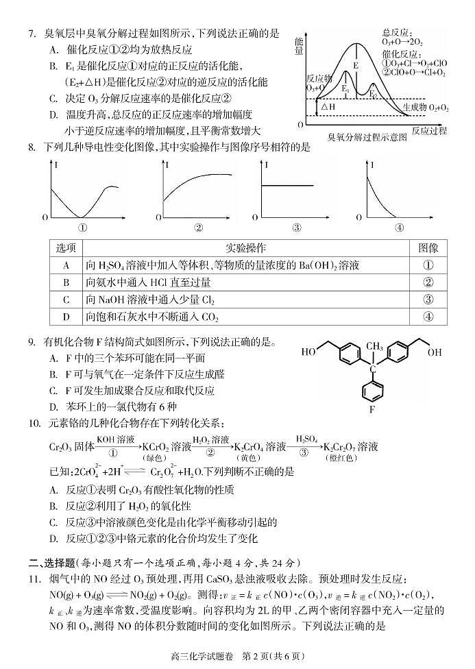 2021邵阳新邵县高三上学期新高考适应性考试化学试题PDF版含答案02