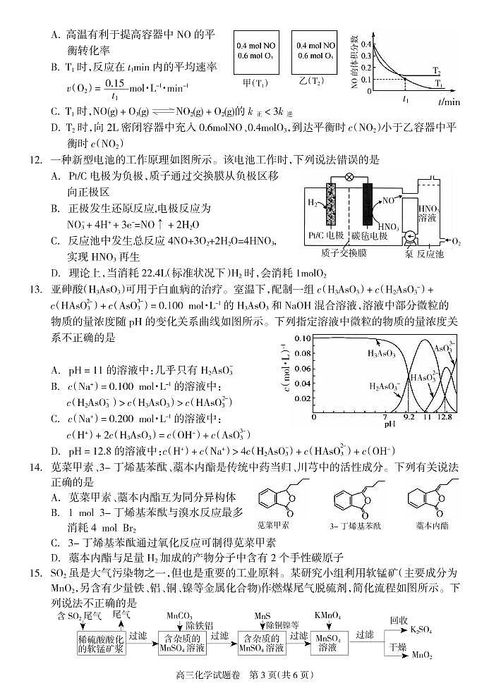 2021邵阳新邵县高三上学期新高考适应性考试化学试题PDF版含答案03