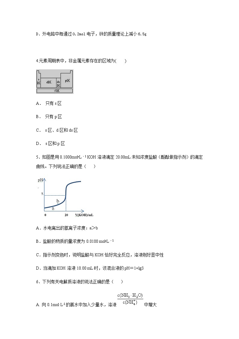 2021汾阳高二上学期期末考试化学试题含答案02