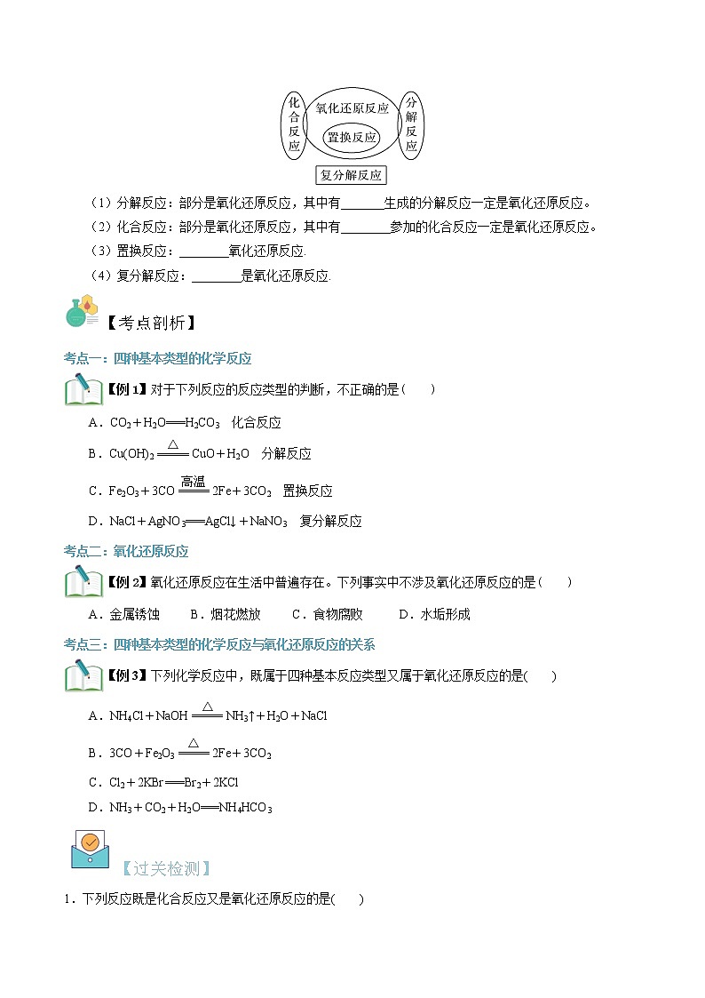 第03讲 化学反应的分类-【暑假自学课】2022年新高一化学暑假精品课(苏教版2019必修第一册) 试卷02
