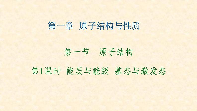 能层与能级、基态与激发态、原子光谱1.1.1 高二化学人教版(2019)选择性必修2 课件01