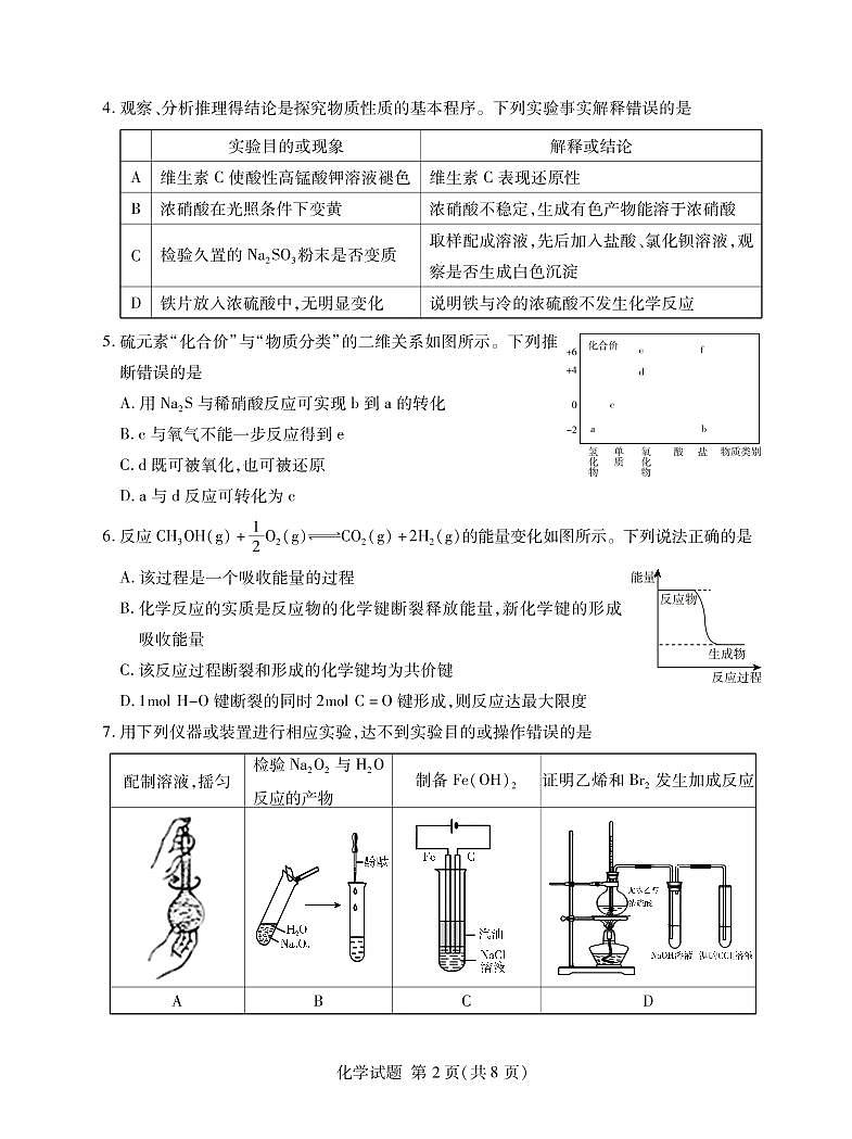 高一化学试题第2页