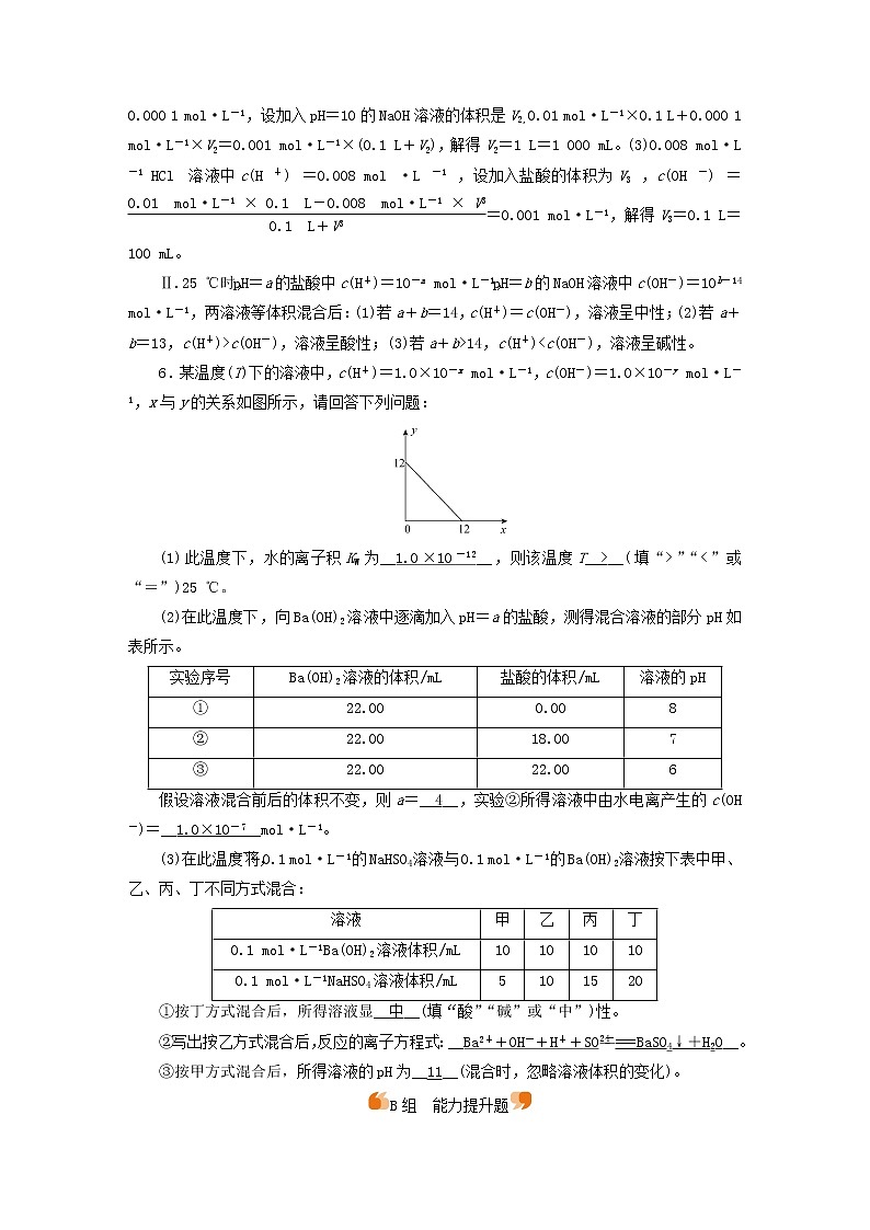 新高考化学一轮总复习练24第八章第24讲水的电离和溶液的pH含解析第3页