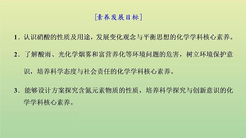 鲁科版高中化学必修第一册第3章物质的性质与转化第3节第3课时硝酸的性质人类活动对氮循环和环境的影响课件第2页