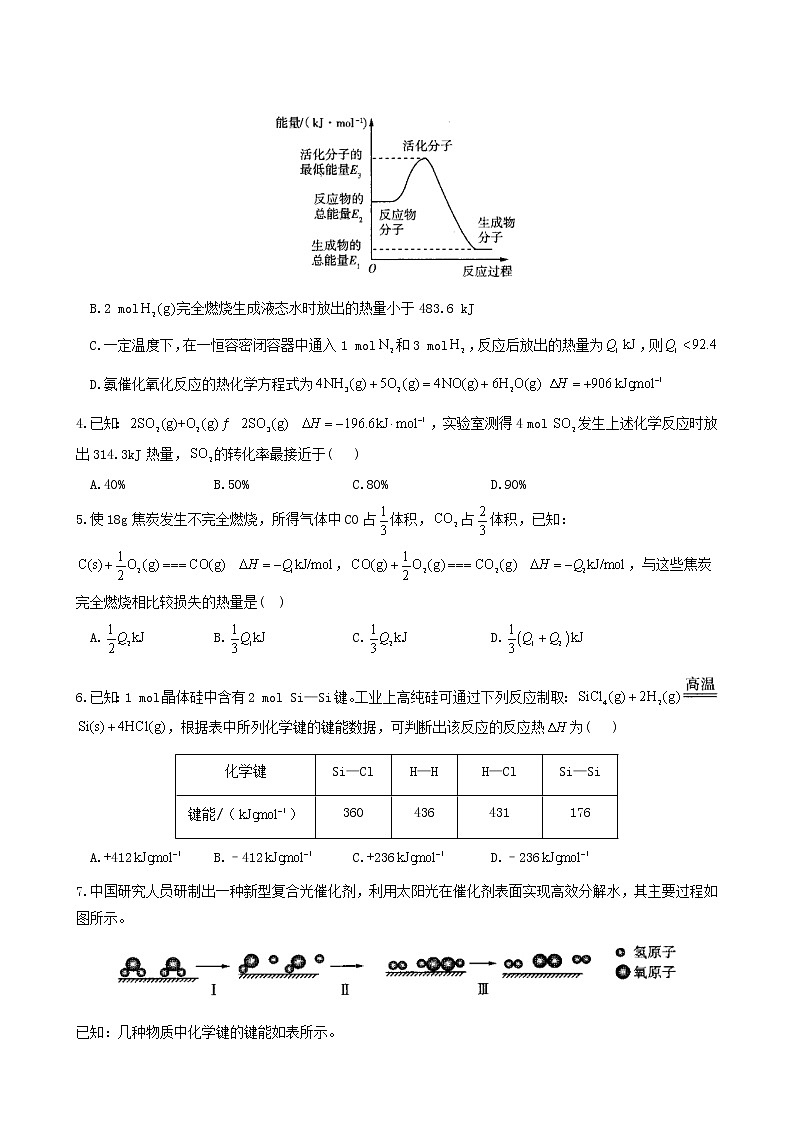 人教版高中化学选择性必修1第1章化学反应的热效应2反应热的计算练习含答案02