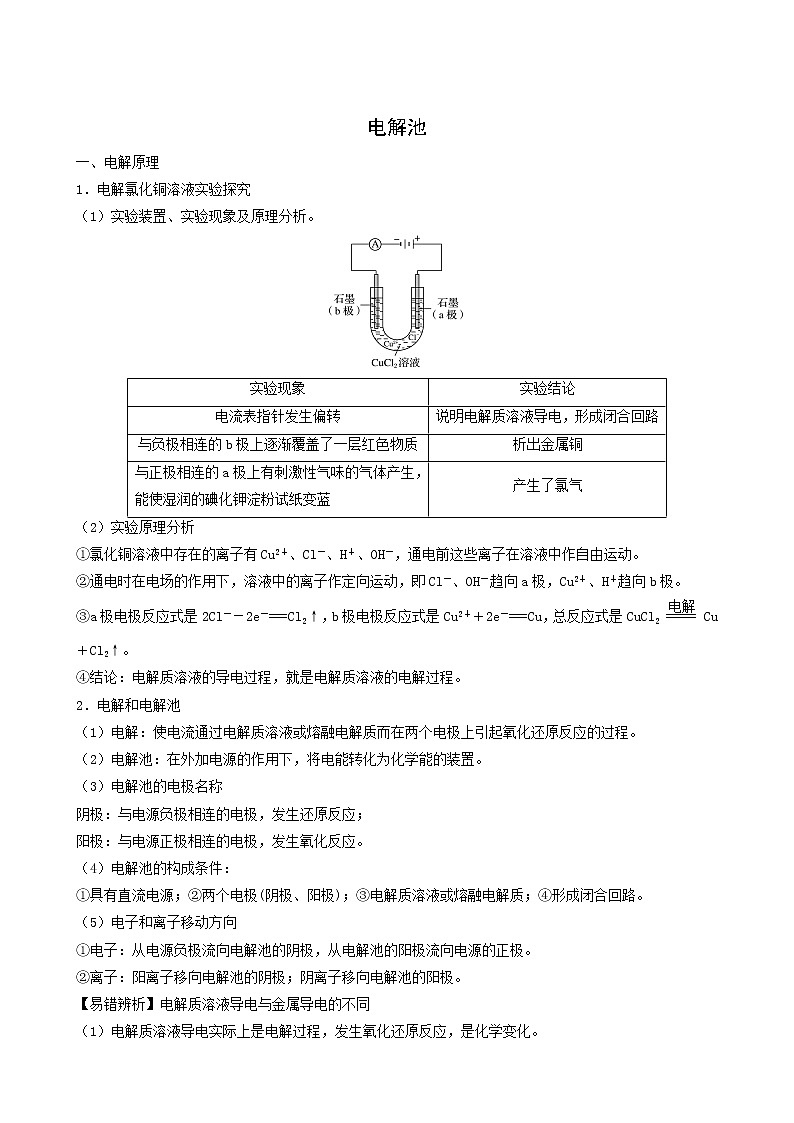 人教版高中化学选择性必修1同步练习电解池含答案第1页