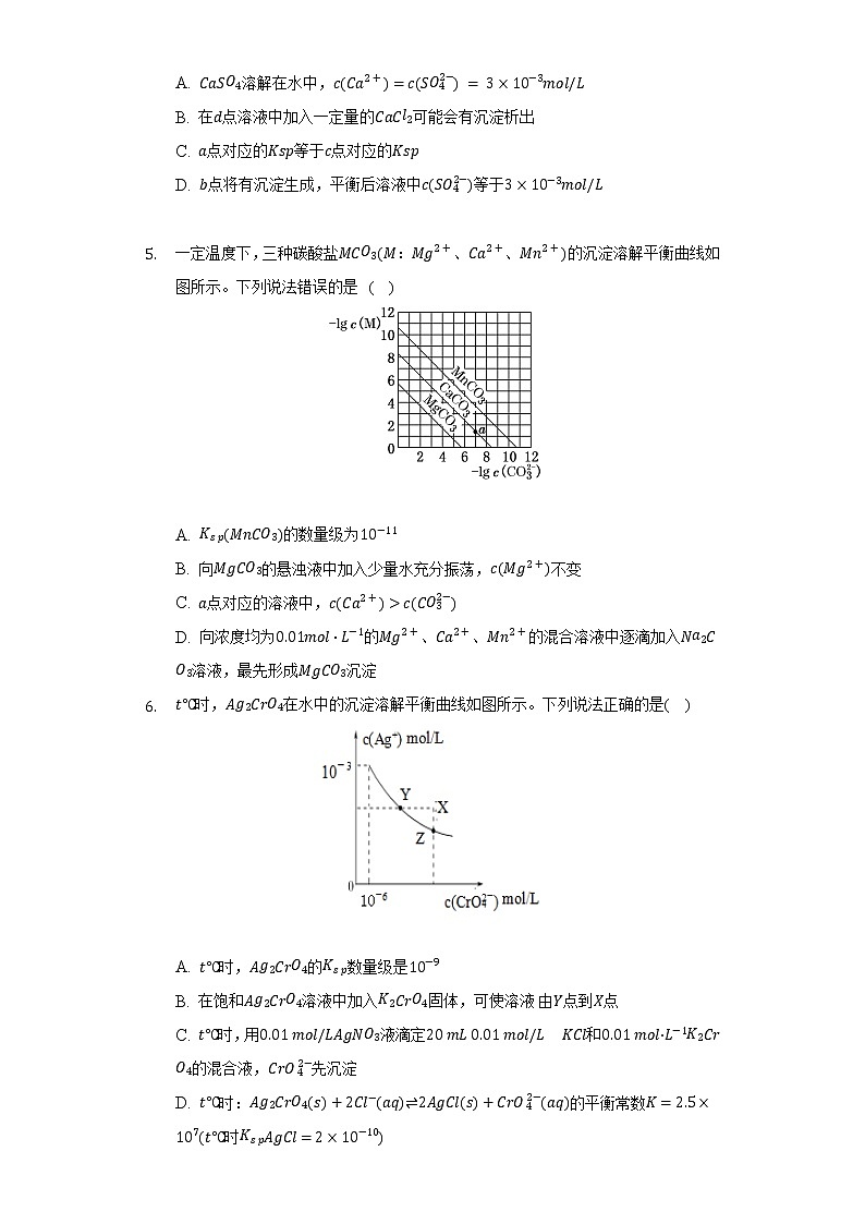 3.4沉淀溶解平衡 人教版(2019)高中化学选择性必修一同步练习(含答案解析)第3页