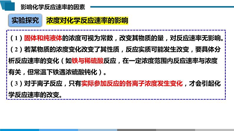 高中 高二 化学选择性必修1 第二章 第一节 第2课时 影响化学反应速率的因素 教学课件第8页