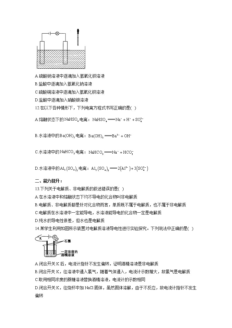 2022-2023学年高一化学人教版必修第一册同步课时练 1.2.1电解质的电离第3页