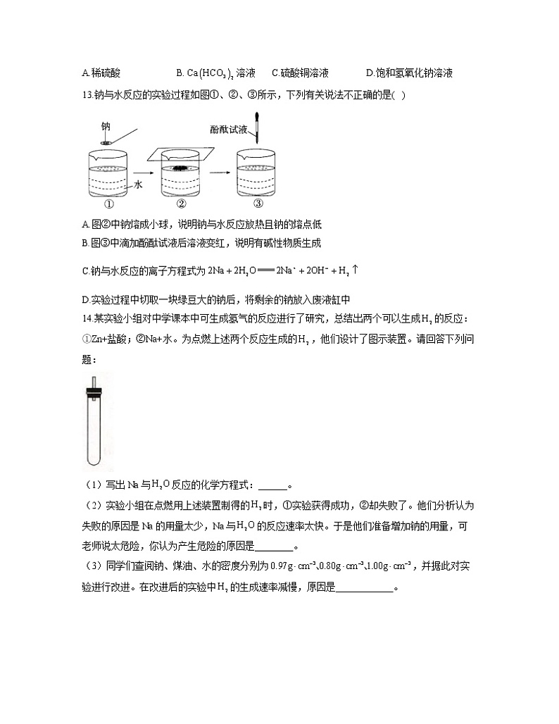 2022-2023学年高一化学人教版必修第一册同步课时练 2.1.1活泼的金属单质——钠第3页