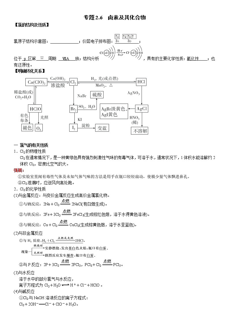 专题2.6 卤素及其化合物-备战2023年高考化学新编大一轮复习讲义(解析版)第1页