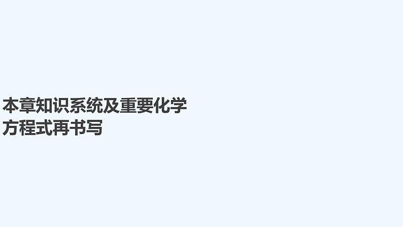 2023版 创新设计 高考总复习 化学 人教版【最新版】本章知识系统及重要化学方程式再书写第1页