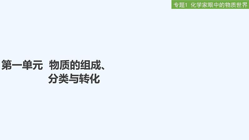 2023版 创新设计 高考总复习 化学 苏教版专题1 化学家眼中的物质世界01