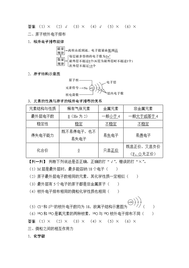 2023版 创新设计 高考总复习 化学 苏教版第一单元 原子结构与微粒之间的相互作用力第3页