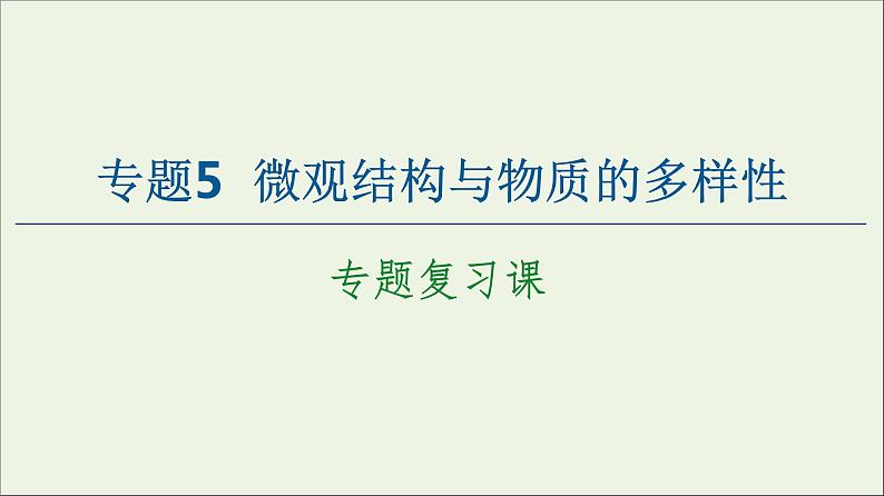 苏教版高中化学必修第一册专题5微观结构与物质的多样性专题复习课课件第1页