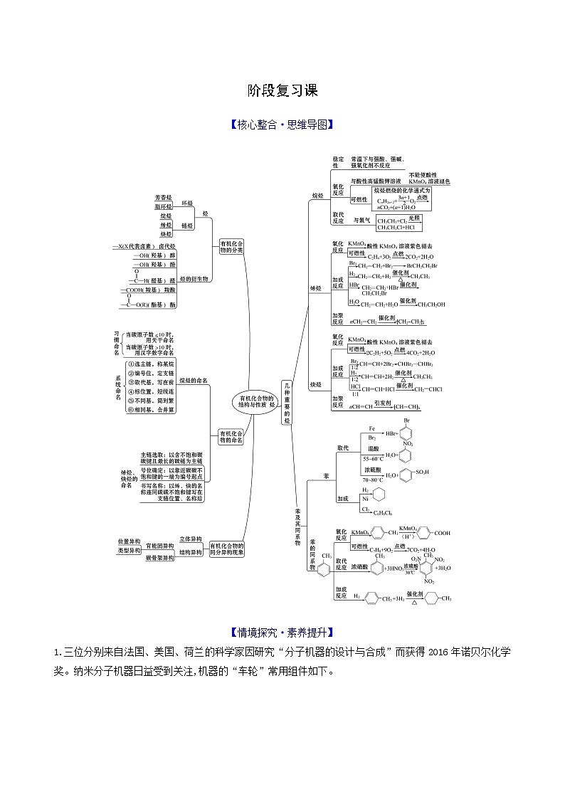 鲁科版高中化学选择性必修3第1章有机化合物的结构与性质烃阶段复习课达标练含答案第1页
