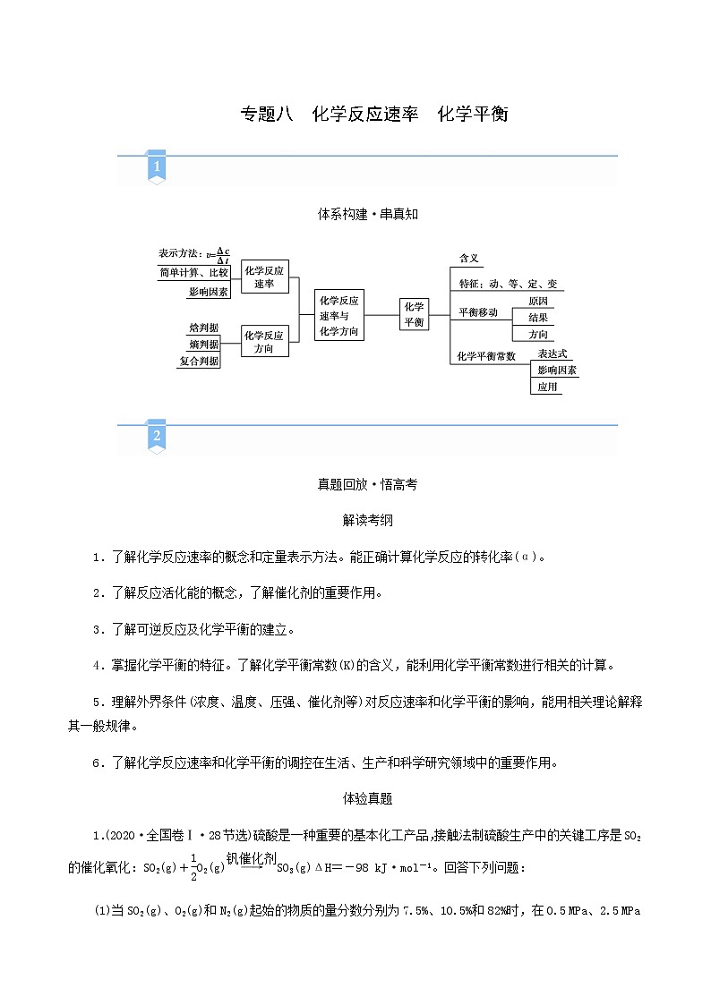 高考化学二轮复习专题8化学反应速率化学平衡学案01