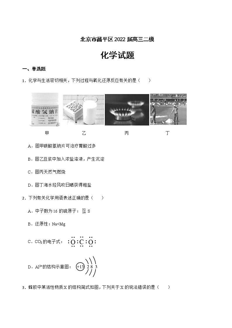 2022届北京市昌平区高三二模化学试题含解析第1页