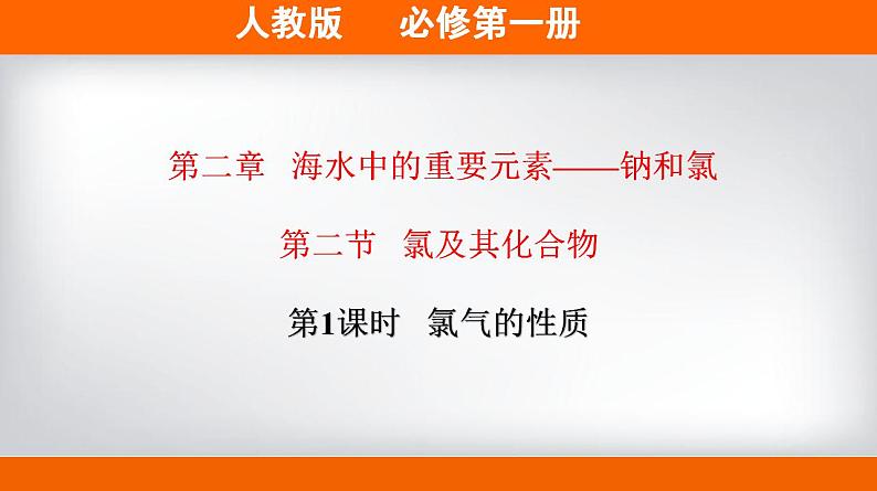 高中化学必修一 专题2.2.1 氯气的性质备课堂课件))第1页