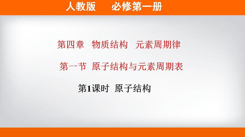 高中化学必修一 专题4.1.1 原子结构备课堂课件))第1页