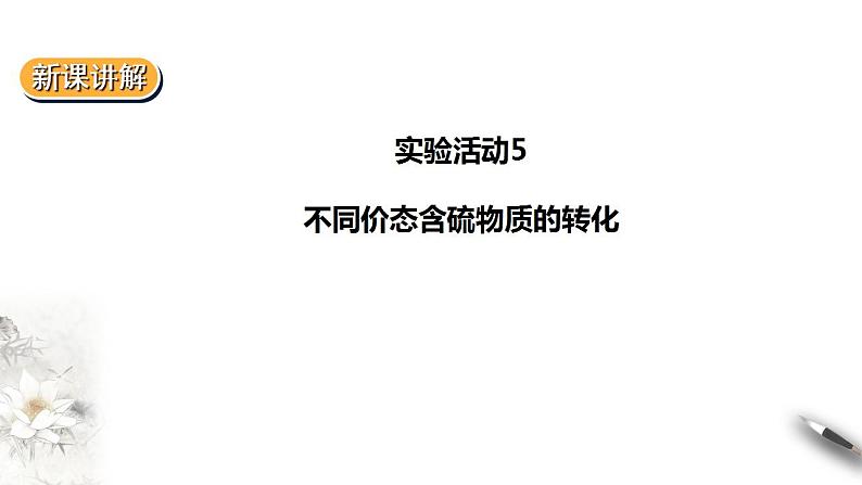 高中化学必修2 5.5实验活动5不同价态含硫物质的转化 课件01