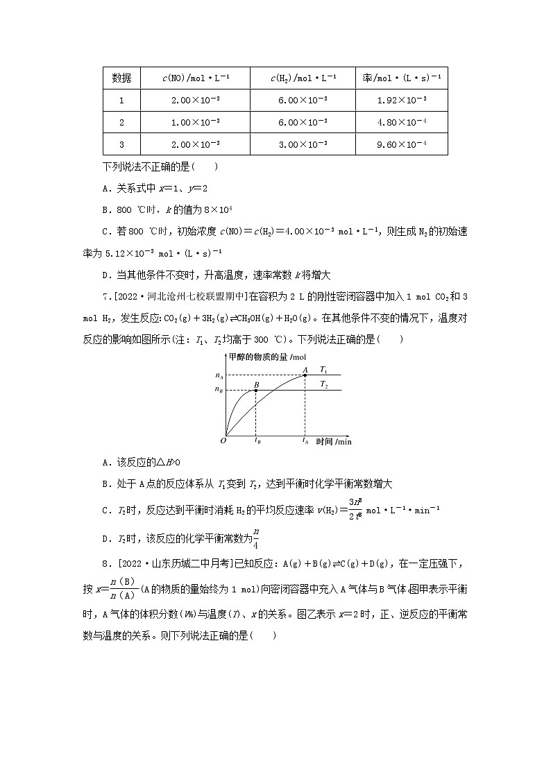 2023版新教材高考化学微专题小练习专练32化学平衡常数及转化率计算03
