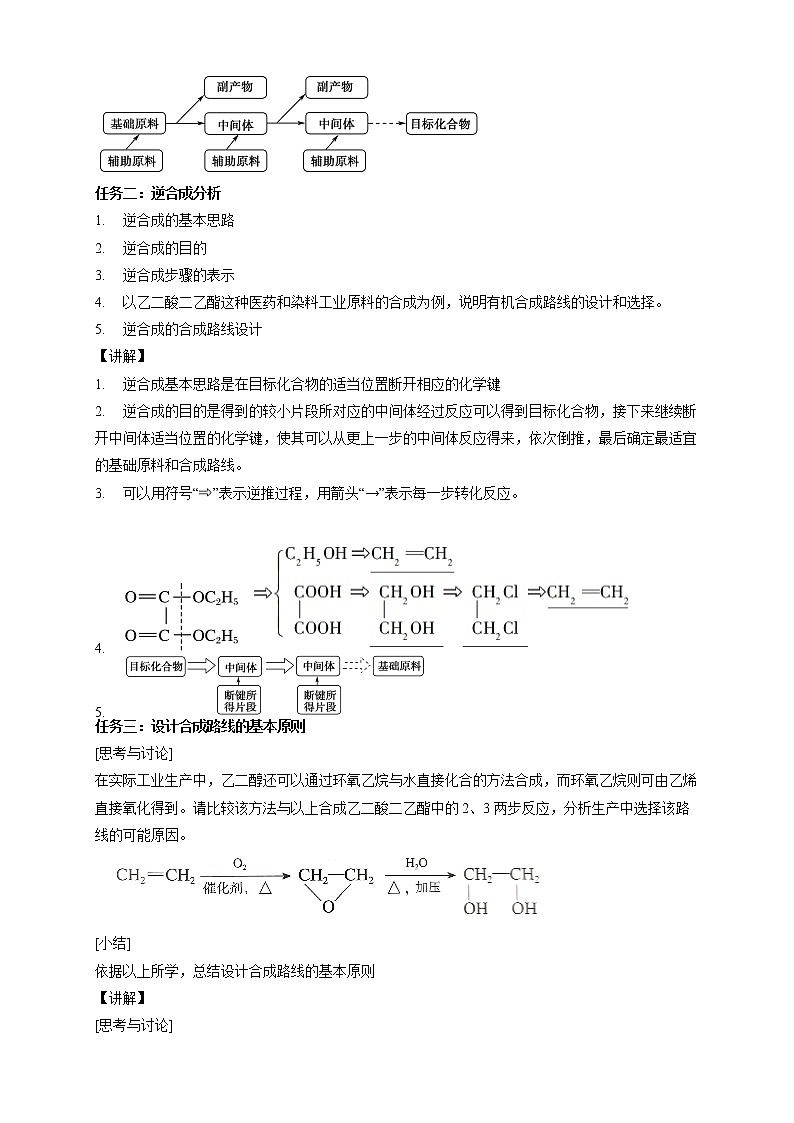 高中化学选择性必修三 3.5.2 有机合成路线的设计与实施教学设计下学期第3页