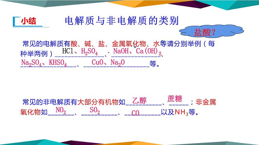 山東科技版高中化學(xué)必修第一冊 2.2.1《電解質(zhì)及其電離》課件PPT第8頁
