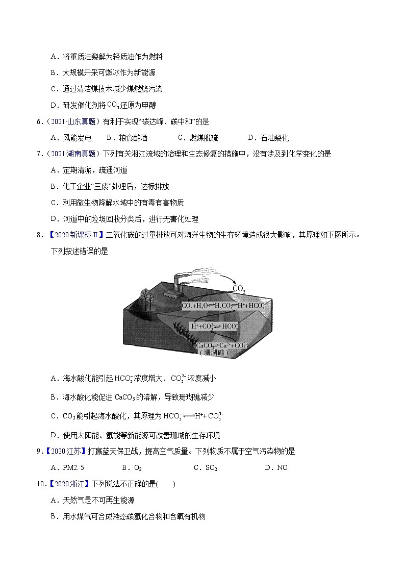 十年(2013-2022)高考化学真题分项汇编(全国通用)专题03化学与能源、环境(学生版)第2页