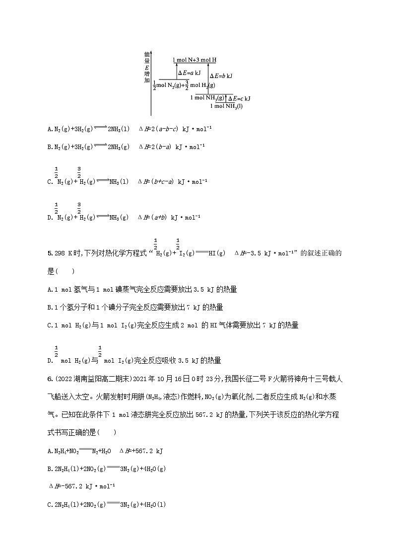 2022—2023学年新教材高中化学鲁科版选择性必修1第1章化学反应与能量转化第1节化学反应的热效应第2课时热化学方程式反应焓变的计算(课件+课后习题)02