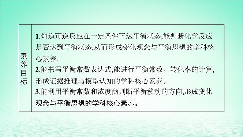 2022_2023学年新教材高中化学第2章化学反应的方向限度与速率第2节化学反应的限度第1课时化学平衡常数平衡转化率课件鲁科版选择性必修1第3页